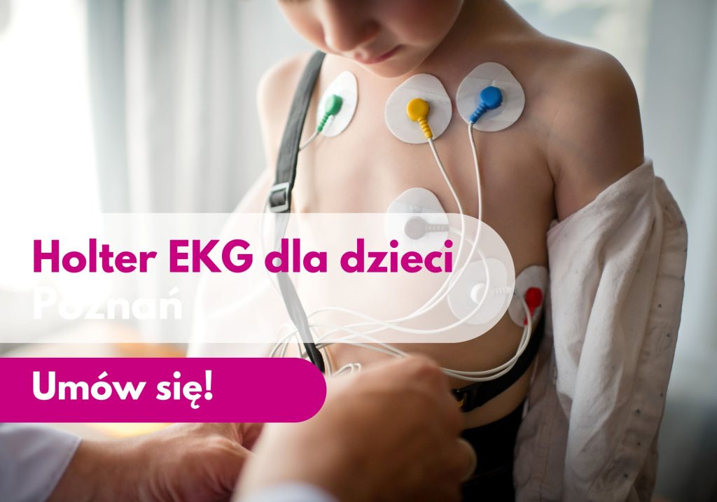 Dziecko z diodami holtera przyklejonymi do klatki piersiowej - ilustracja dotycząca badania holtera EKG dla dzieci w Centrum Medycznym neoMedica w w Poznaniu.