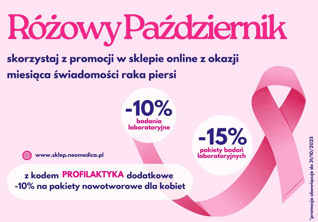 Różowa wstążka symbolizująca profilaktykę nowotworową kobiet w Centrum Medycznym neoMedica w Poznaniu.